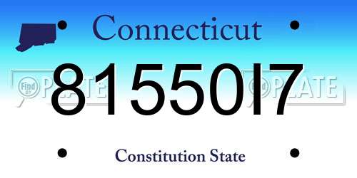 81550I7 Connecticut License Plate