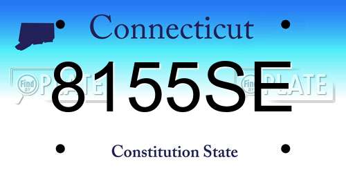 8155SE Connecticut License Plate