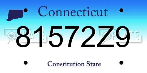 81572Z9 Connecticut License Plate