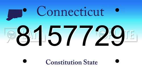 8157729 Connecticut License Plate