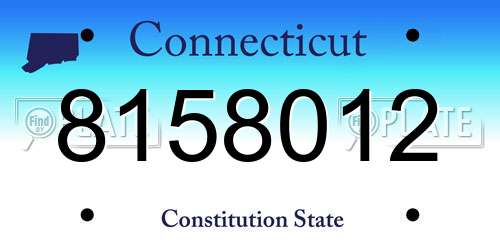 8158012 Connecticut License Plate