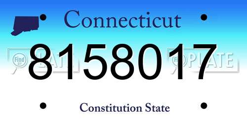 8158017 Connecticut License Plate
