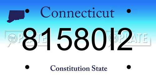 81580I2 Connecticut License Plate