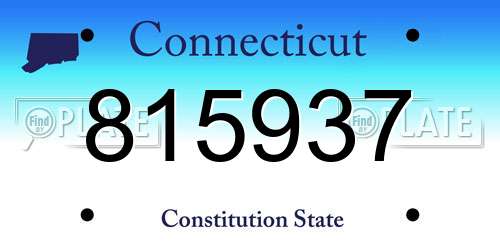 815937 Connecticut License Plate
