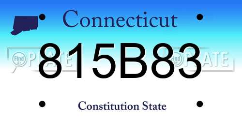 815B83 Connecticut License Plate