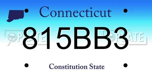 815BB3 Connecticut License Plate