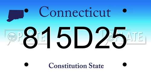 815D25 Connecticut License Plate