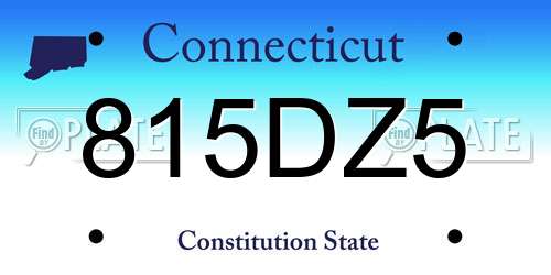 815DZ5 Connecticut License Plate