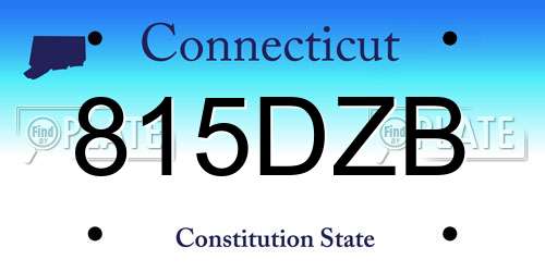 815DZB Connecticut License Plate