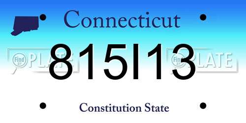 815I13 Connecticut License Plate