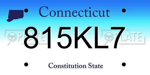 815KL7 Connecticut License Plate