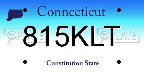 815KLT Connecticut License Plate