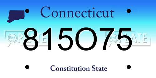 815O75 Connecticut License Plate