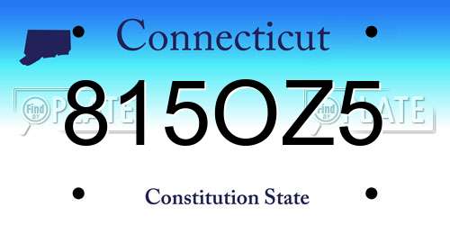 815OZ5 Connecticut License Plate