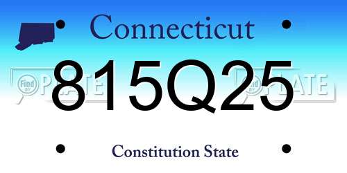 815Q25 Connecticut License Plate