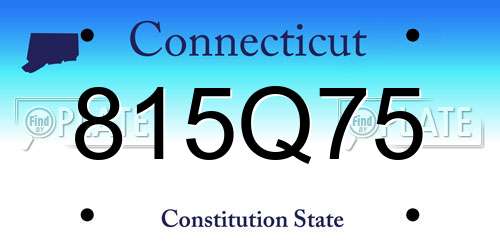 815Q75 Connecticut License Plate