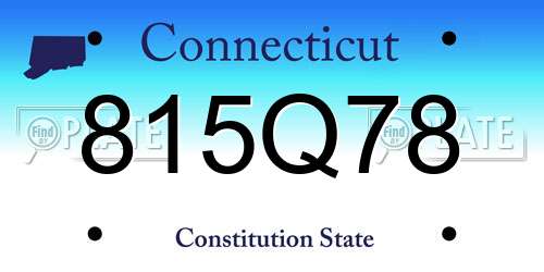 815Q78 Connecticut License Plate