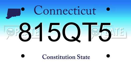 815QT5 Connecticut License Plate