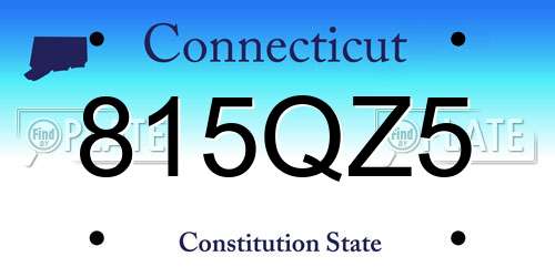 815QZ5 Connecticut License Plate