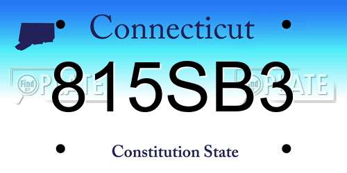 815SB3 Connecticut License Plate