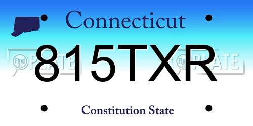 815TXR Connecticut License Plate