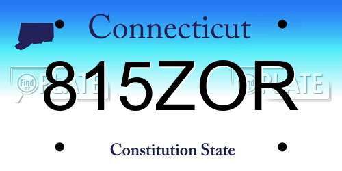 815ZOR Connecticut License Plate