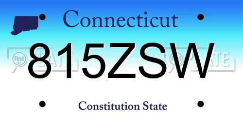 815ZSW Connecticut License Plate