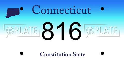 816 Connecticut License Plate