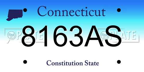 8163AS Connecticut License Plate
