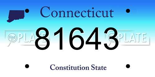 81643 Connecticut License Plate