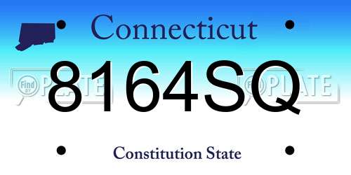 8164SQ Connecticut License Plate