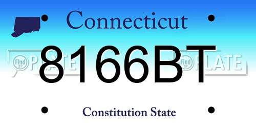 8166BT Connecticut License Plate