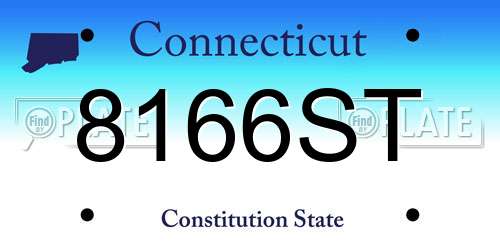 8166ST Connecticut License Plate