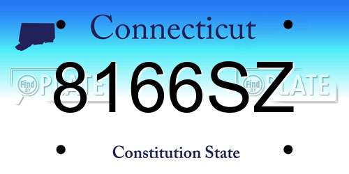 8166SZ Connecticut License Plate