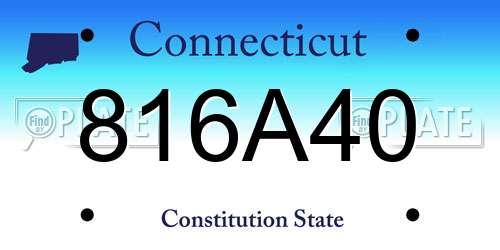 816A40 Connecticut License Plate