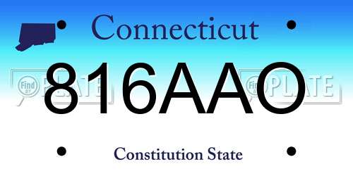 816AAO Connecticut License Plate