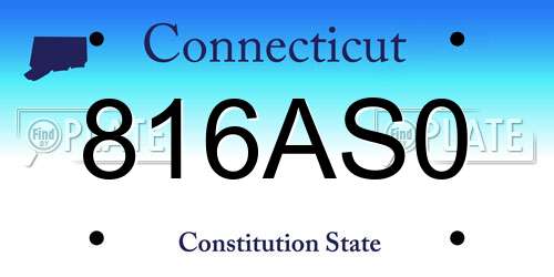 816AS0 Connecticut License Plate