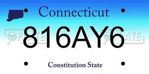 816AY6 Connecticut License Plate