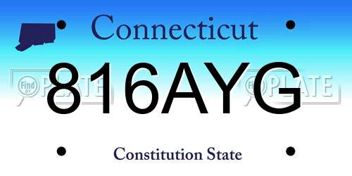 816AYG Connecticut License Plate