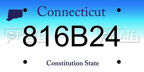 816B24 Connecticut License Plate