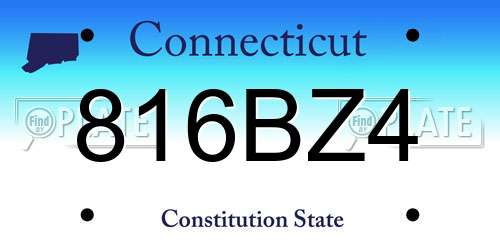 816BZ4 Connecticut License Plate