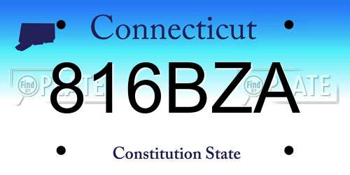 816BZA Connecticut License Plate