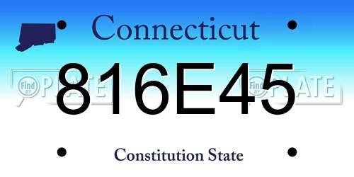 816E45 Connecticut License Plate