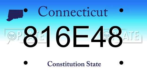 816E48 Connecticut License Plate