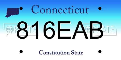 816EAB Connecticut License Plate