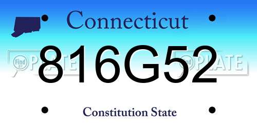 816G52 Connecticut License Plate
