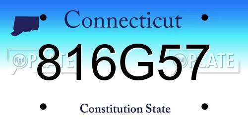 816G57 Connecticut License Plate