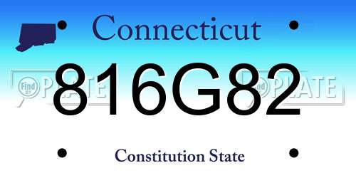 816G82 Connecticut License Plate
