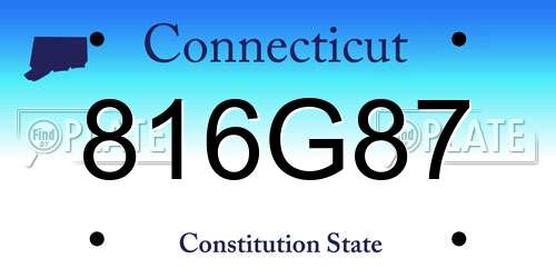 816G87 Connecticut License Plate
