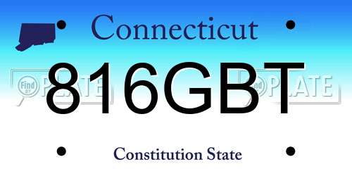 816GBT Connecticut License Plate
